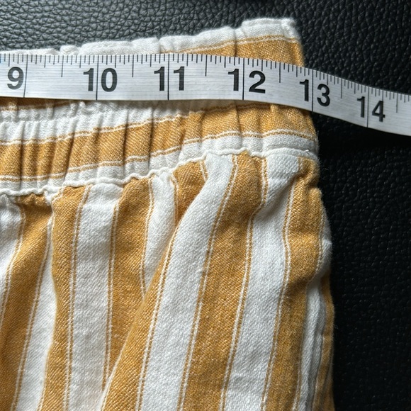 MADEWELL Tapered Huston Pull On Crop Pants in Stripe yellow white Sz XS - Picture 13 of 14